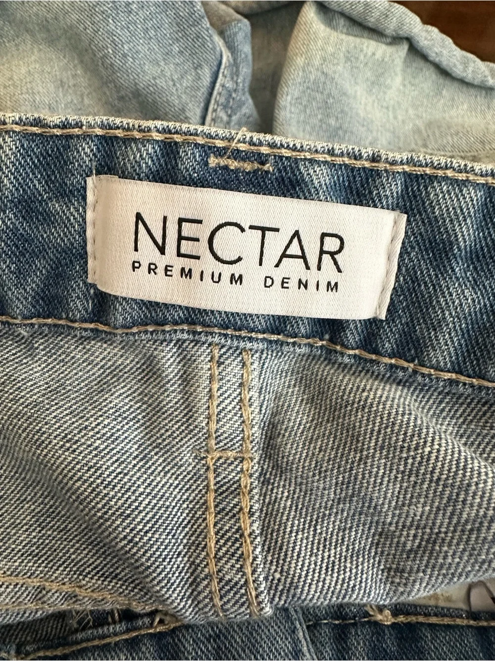 Nectar Premium Denim Raw Hem Light Blue Denim Shorts Small